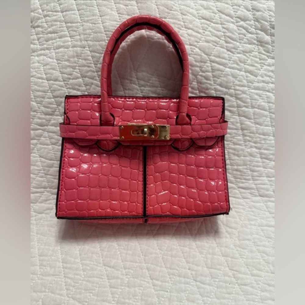 Amiana Pink Mini Bag with Gold-Tone Hardware